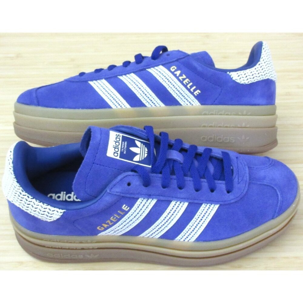 Adidas Women's Gazelle Bold Crochet Pack Collegiate Purple Shoes Sizes NIB - Picture 2 of 5